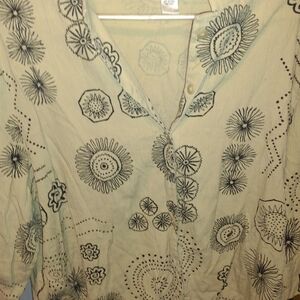 Floral Patterned Beige Women's Hoodie